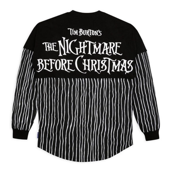 Disney Tops - Disney Nightmare Before Christmas Spirit Jersey Shirt Black White Jack Sally NEW
